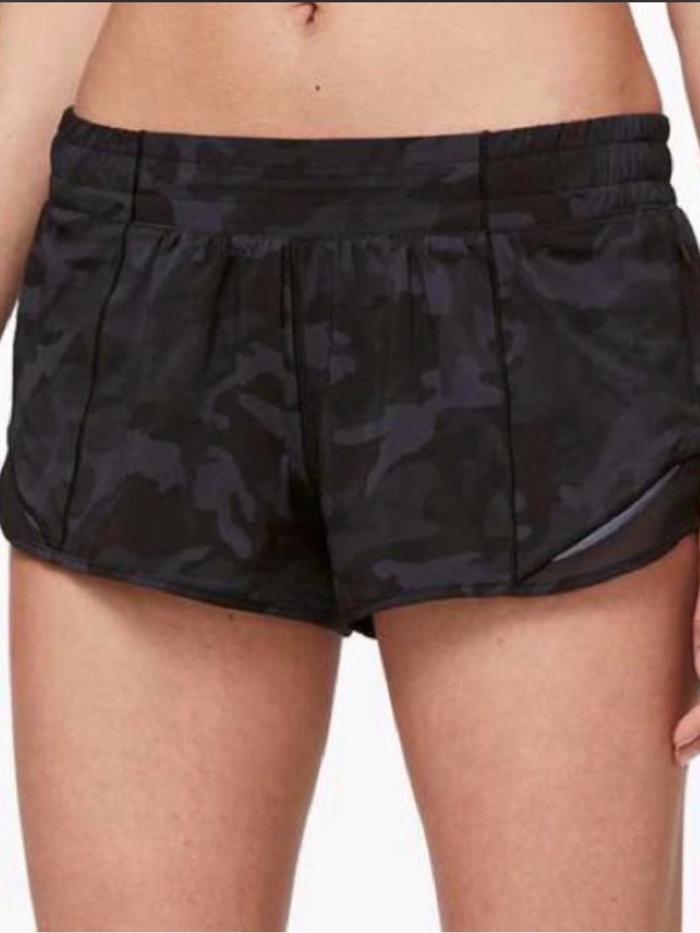 lululemon athletica Black Hotty Hot Short Camo Deep Coal Run Shorts